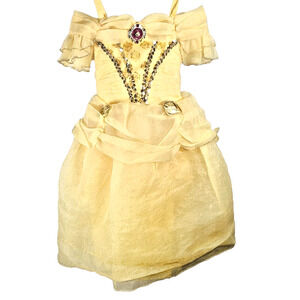 Disney Princess Belle Costume Dress Gown Size 5/6 Yellow Beauty & the Beast